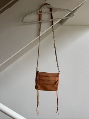 Rebecca Minkoff Tan Crossbody Bag with Gold Chain